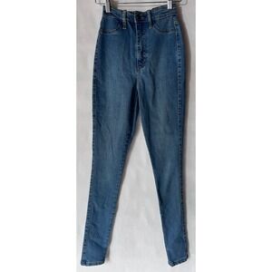 Fashion Nova Dare Devil High Rise Skinny Jeans Medium Blue‎ Wash 0